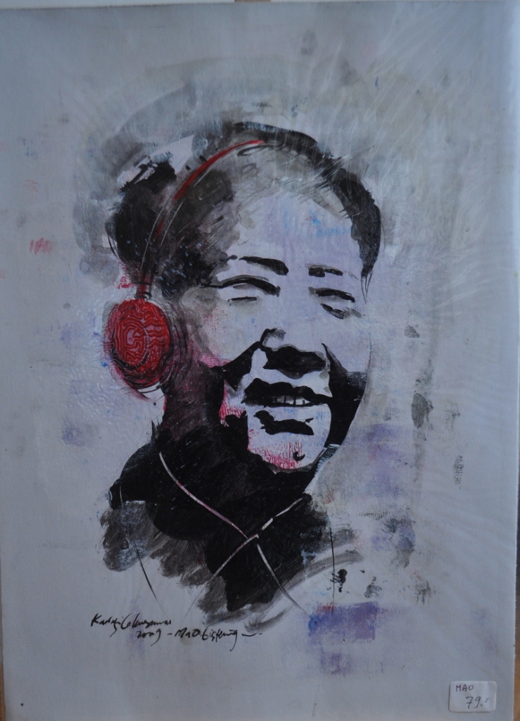 Mao KADAFI GANDI KUSUMA artist painter Jogyakarta indonesia 1974 auction price