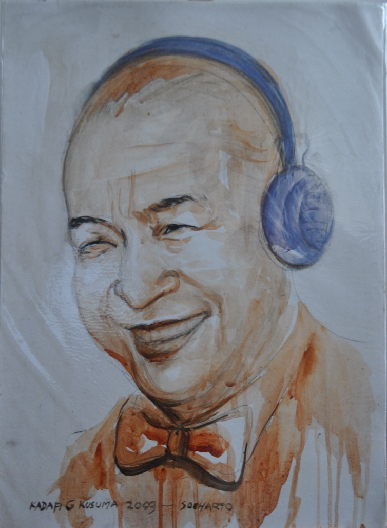 Soharto KADAFI GANDI KUSUMA artist painter Jogyakarta indonesia 1974 auction price