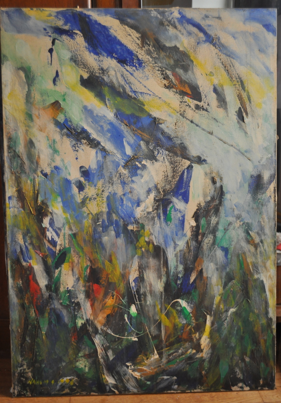 Nahum Suwarsita Mountain 100x70 cm " painting have to be cleaned" 1998 € 400,-